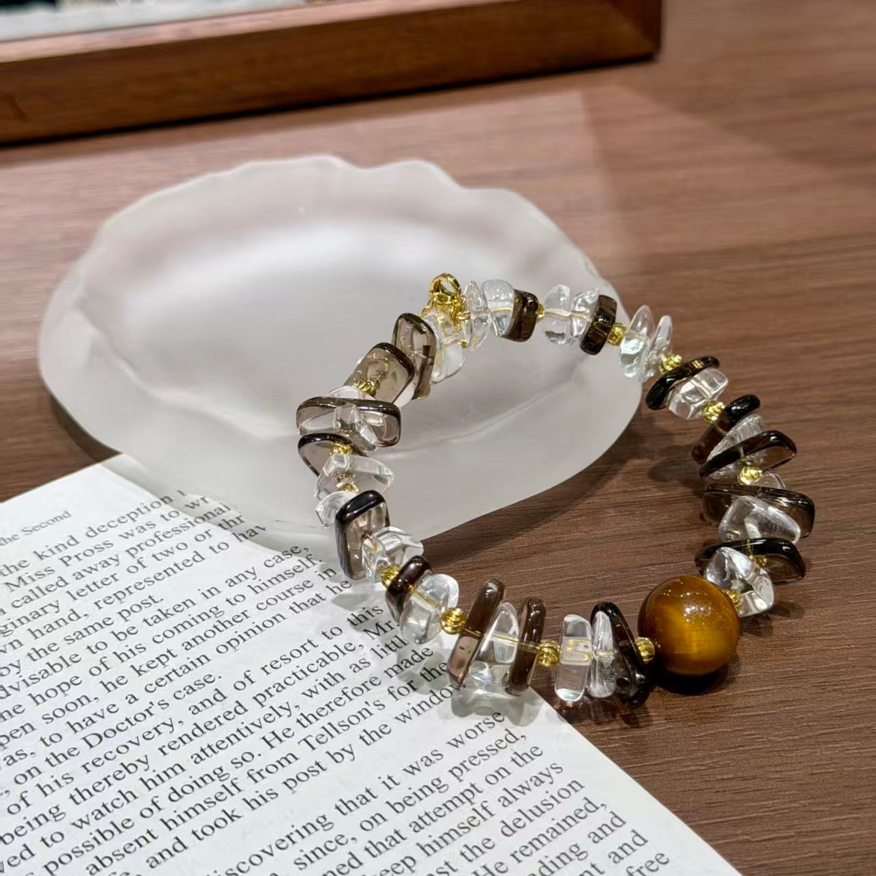 Golden Tiger Eye & Freeform Mixed Quartz Grounding Bracelet