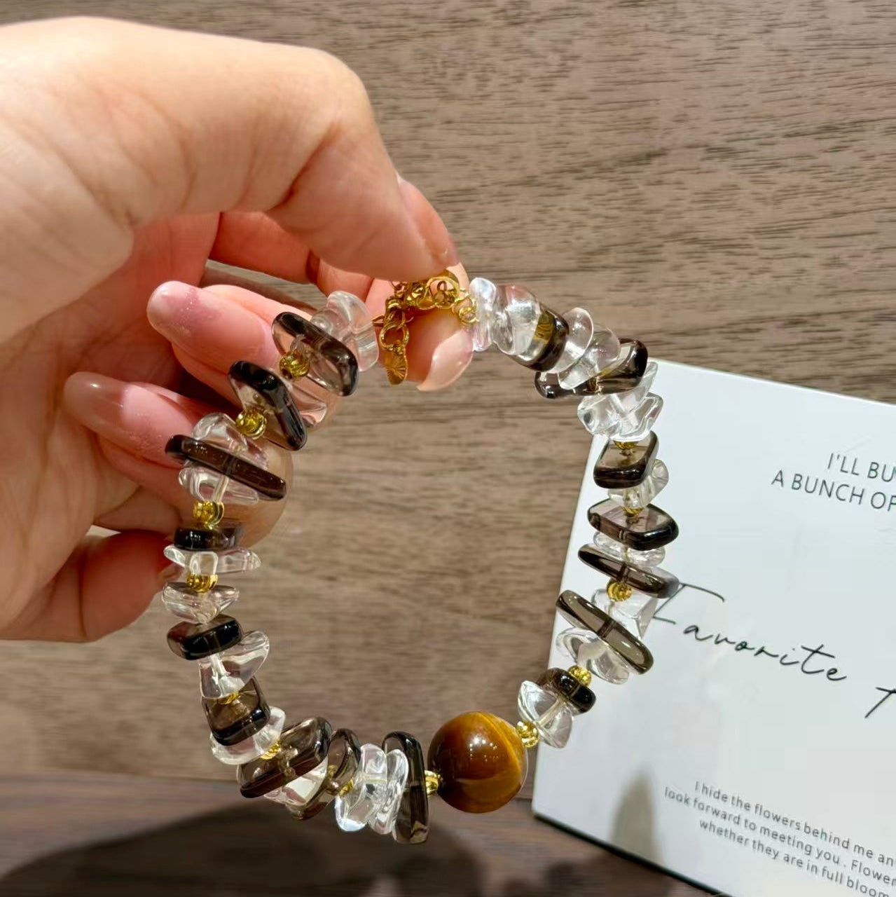 Golden Tiger Eye & Freeform Mixed Quartz Grounding Bracelet