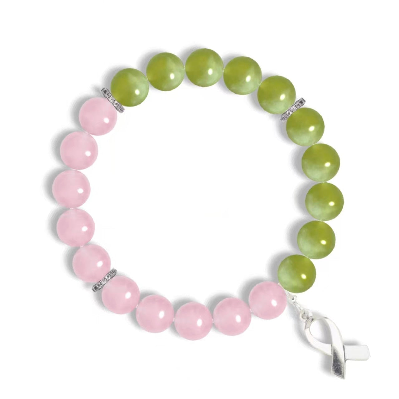 Customizable Two-Tone Crystal Bracelet with charm- DIY Option