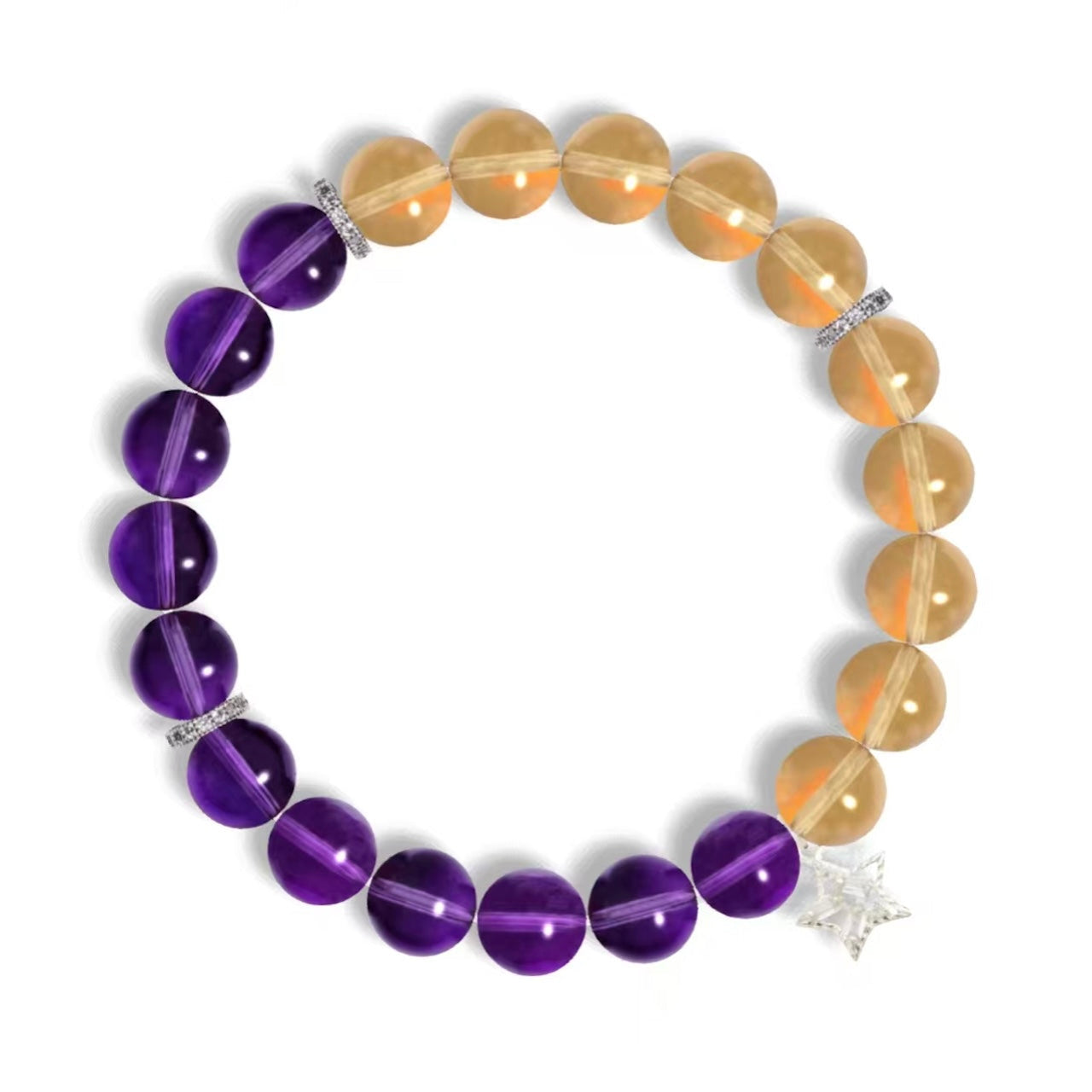 Customizable Two-Tone Crystal Bracelet with charm- DIY Option