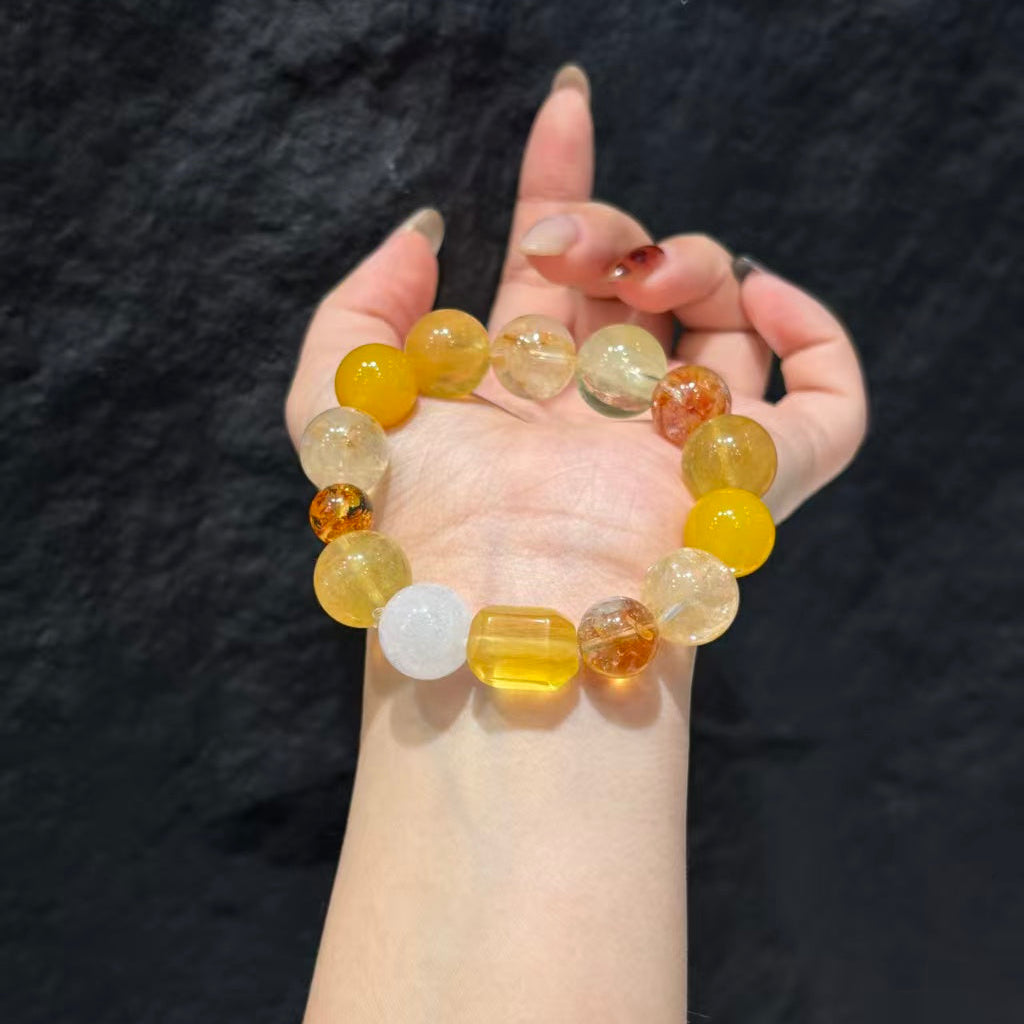 Natural Golden Multi-Gemstone Ultimate Wealth Bracelet