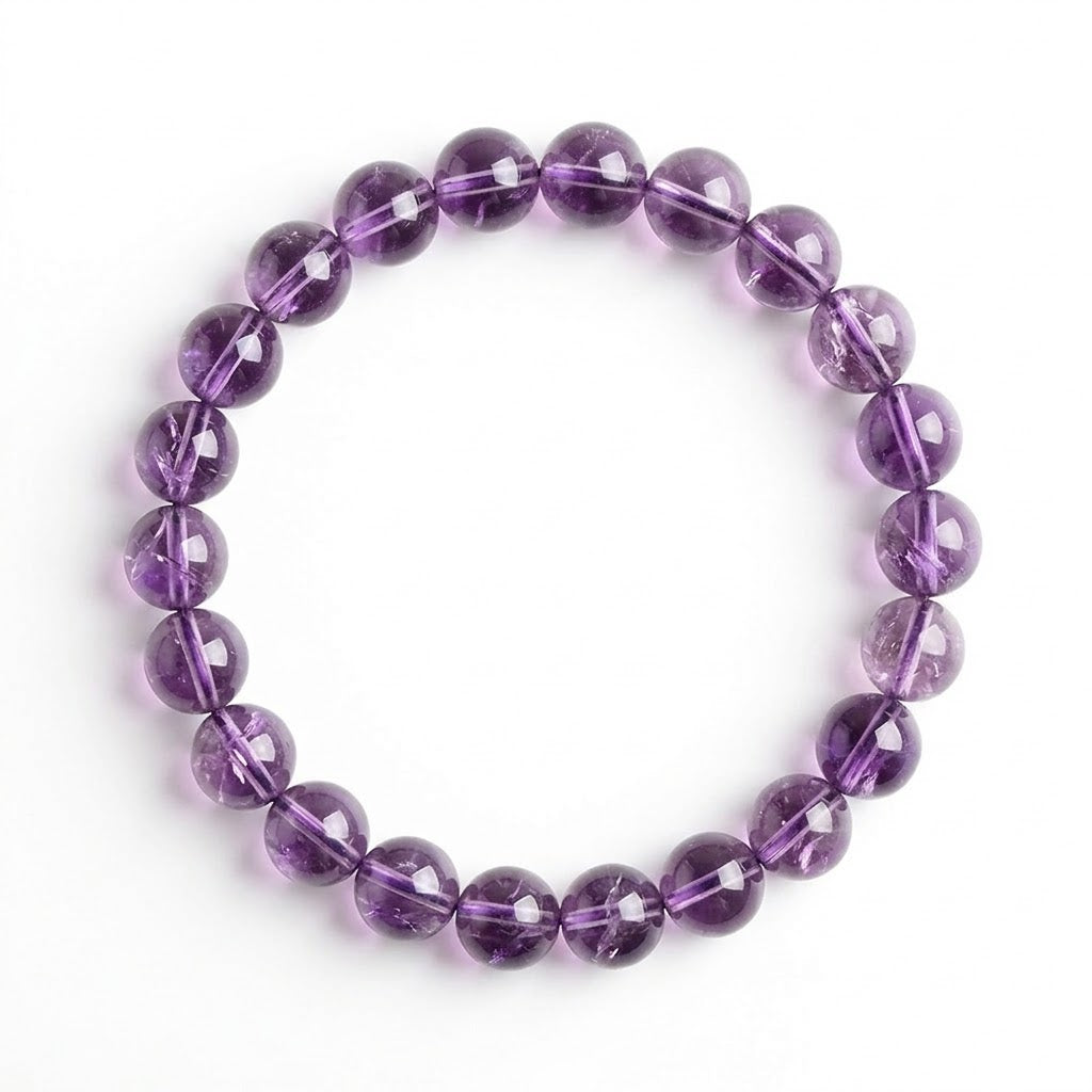 Natural Brazilian Amethyst Calming Crystal Bracelet